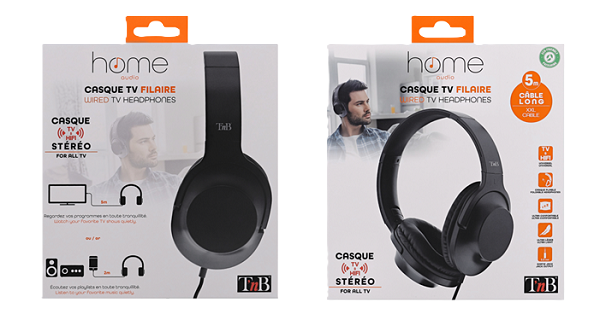 TnB Casque filaire TV jack 3,5mm 2m+3m=5m au total